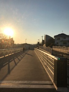 富士見橋　元旦夕日